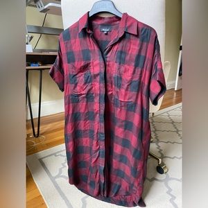 Plaid Madewell shirt dress S